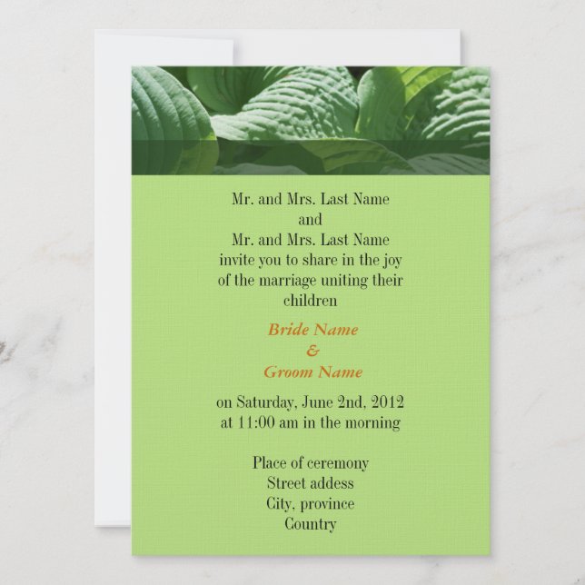 bröllopsinbjudan från brudgummens föräldrar inbjudningar (Framsida)