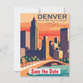 Bröllopsinbjudan från Denver Colorado Mountain Spara Datumet