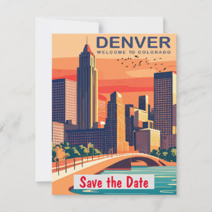 Bröllopsinbjudan från Denver Colorado Mountain Spara Datumet