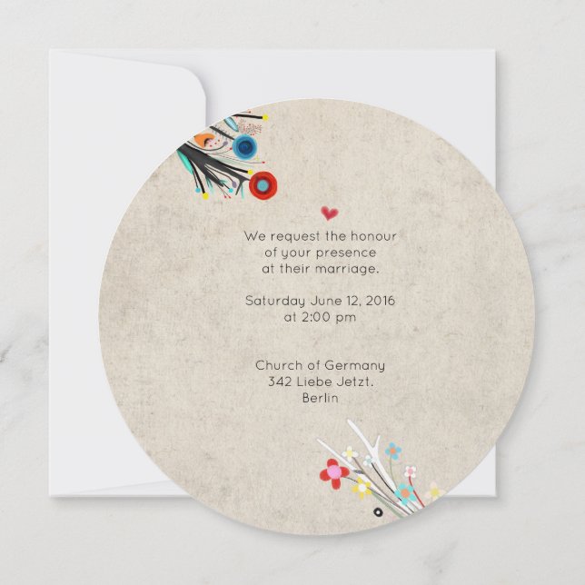 Bröllopsinbjudan från fantastisk, kallopad Rupydet Inbjudningar (Baksida)