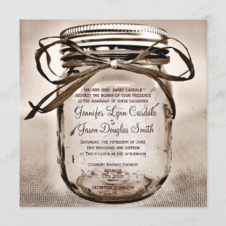 Bröllopsinbjudan från Land Mason Burk Rustic Squar Inbjudningar