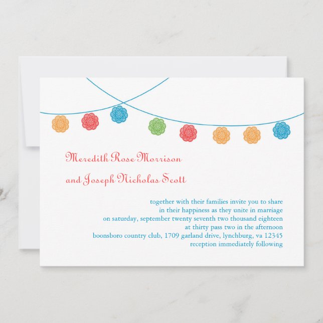 Bröllopsinbjudan från trädgårdsträdgårdar inbjudningar (Framsida)