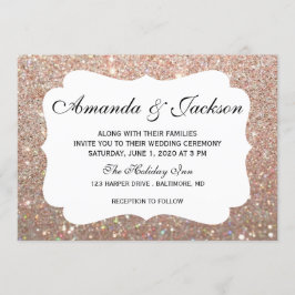 Bröllopsinbjudan - Glit Fab Two - Ro Guld Inbjudningar