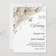 Bröllopsinbjudan grönt och guld