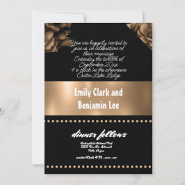 bröllopsinbjudan guld färg blommigt inbjudningar