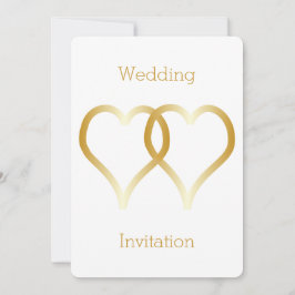Bröllopsinbjudan Guld Hearts Inbjudningar