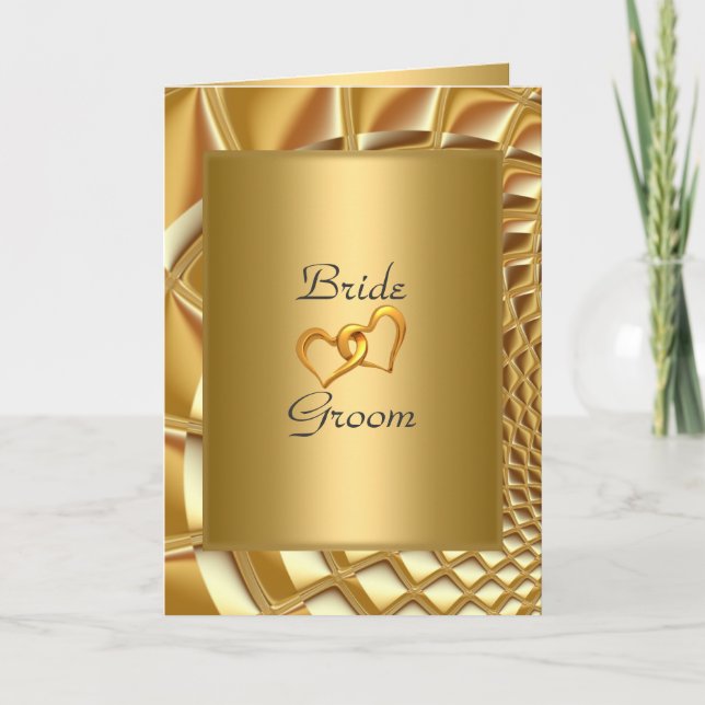 Bröllopsinbjudan Guld Inbjudan (Framsida)