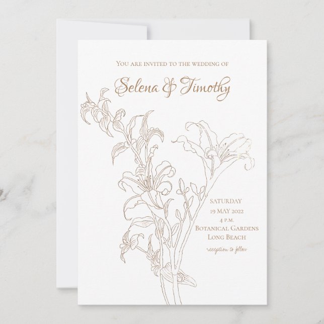 Bröllopsinbjudan - gyllene dagen inbjudningar (Framsida)