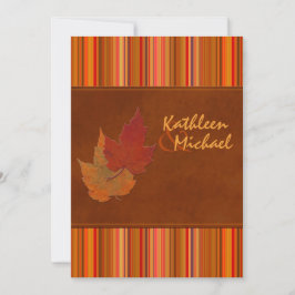 Bröllopsinbjudan höst löv och Rand Inbjudningar