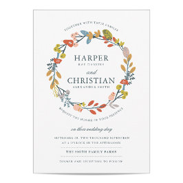 Bröllopsinbjudan hösten Blommigt Inbjudningar