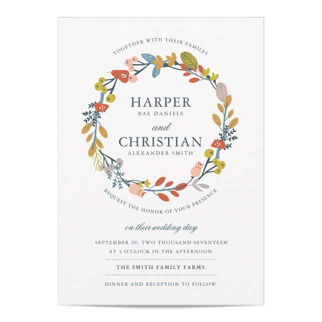 Bröllopsinbjudan hösten Blommigt Inbjudningar (Skapare uppladdad)
