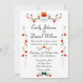 Bröllopsinbjudan hösten Höst löv Inbjudningar