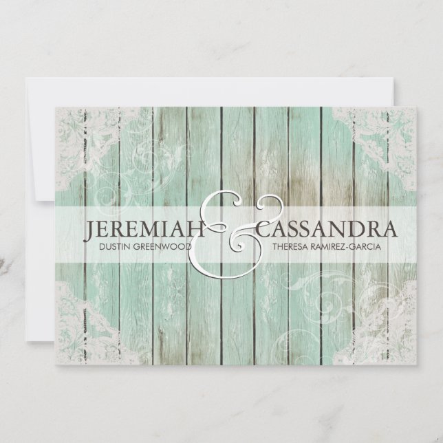 Bröllopsinbjudan i Antique White Snöre Inbjudningar (Framsida)