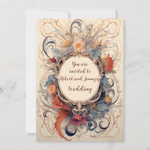 Bröllopsinbjudan i art nouveau inbjudningar