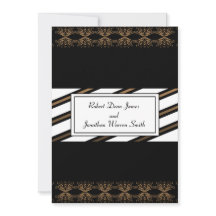 Bröllopsinbjudan i Black and Guld Gay