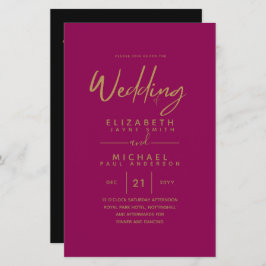 Bröllopsinbjudan i GULD i BUDGETEN Färg är modern