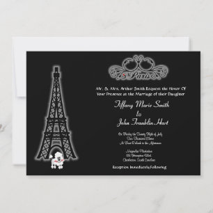 Bröllopsinbjudan i Paris Eiffel Torn Inbjudningar