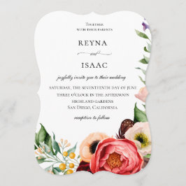 Bröllopsinbjudan i Ram i Böhmen Blooms Inbjudningar