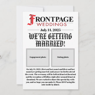 Bröllopsinbjudan i Stil Inbjudningar