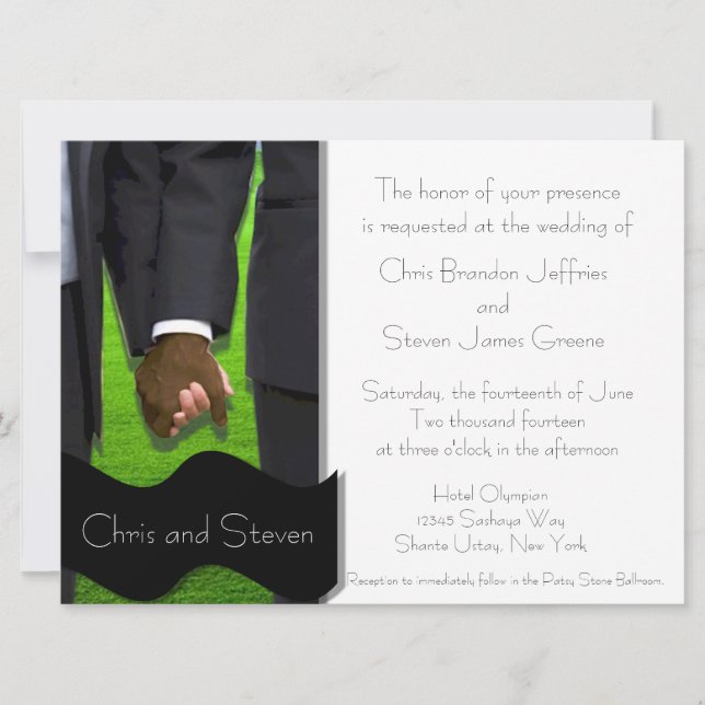 Bröllopsinbjudan i två Anpassningsbar (två raser) Inbjudningar (Framsida)