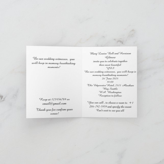 Bröllopsinbjudan Inbjudan (Inuti)