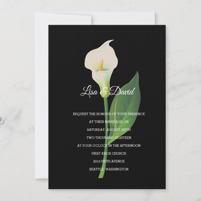 Bröllopsinbjudan - Inbjudan till Cala Lily (Framsida)