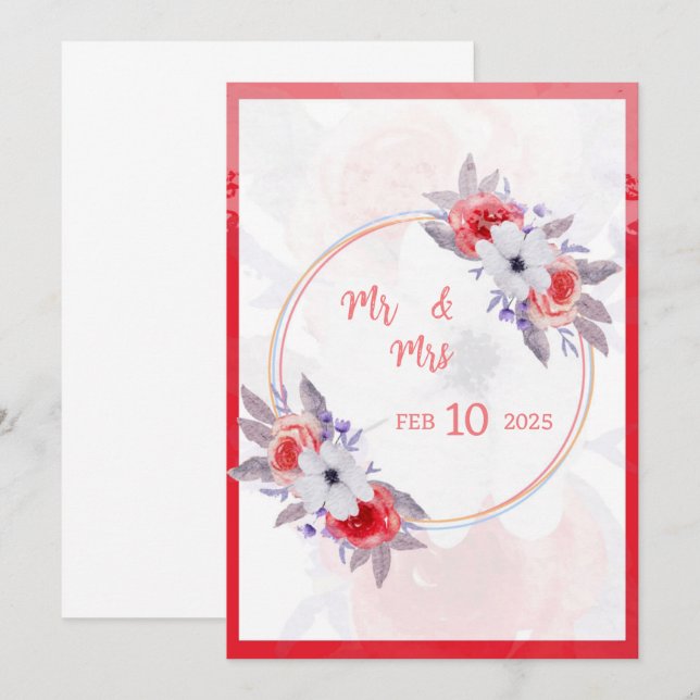 Bröllopsinbjudan Inbjudningar (Fram/baksida)