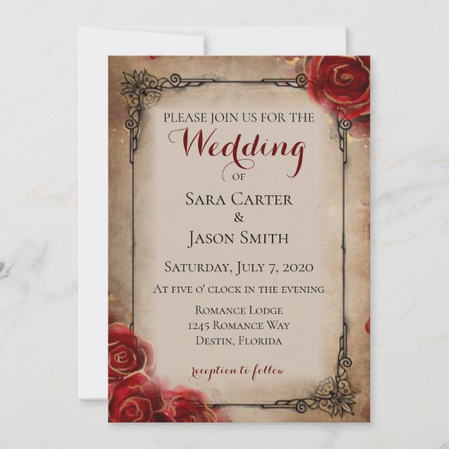 bröllopsinbjudan inbjudningar (Framsida)