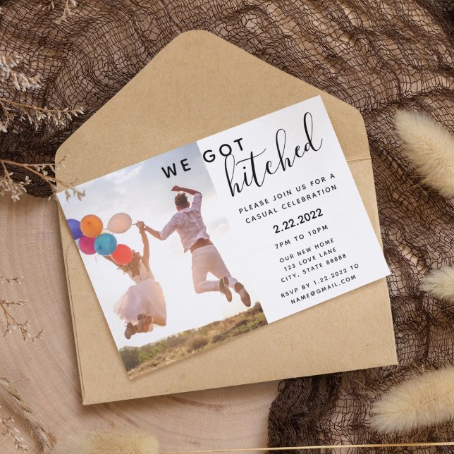 Bröllopsinbjudan Inbjudningar (Spread the news that you got hitched with this fun personalized post celebration invitation! )