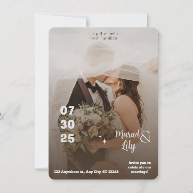 bröllopsinbjudan inbjudningar (Framsida)