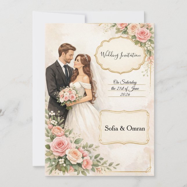 Bröllopsinbjudan Inbjudningar (Framsida)