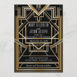 Bröllopsinbjudan inspirerad av Great Gatsby Inbjudningar