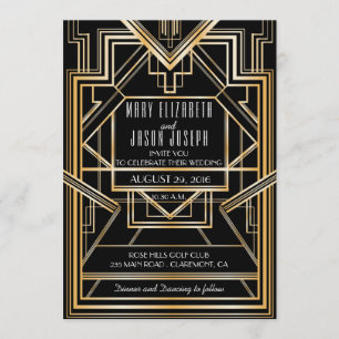 Bröllopsinbjudan inspirerad av Great Gatsby Inbjudningar