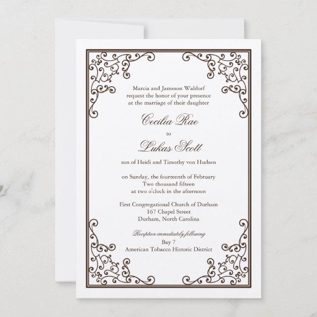 Bröllopsinbjudan| Järnvägsnät Inbjudningar (Framsida)