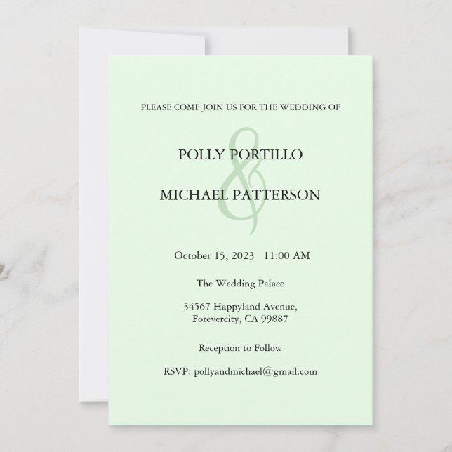 Bröllopsinbjudan, klassisk bröllopsinbjudan inbjudningar (Framsida)