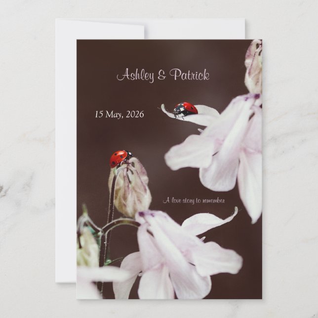 Bröllopsinbjudan Ladybird Kärlek Inbjudningar (Framsida)