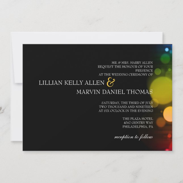 Bröllopsinbjudan| Låtnattning Inbjudningar (Framsida)