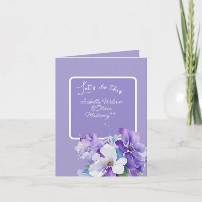 bröllopsinbjudan lavendel färgblommig inbjudan (Framsida)