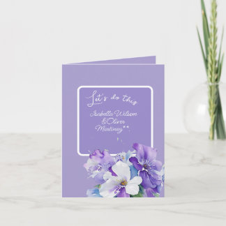 bröllopsinbjudan lavendel färgblommig inbjudan