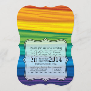 Bröllopsinbjudan lgbtq rainbow flagga lesbisk gay inbjudningar