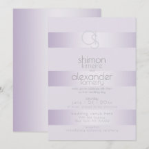 Bröllopsinbjudan | Lilac Shimmer Rand Monogram