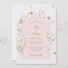 Bröllopsinbjudan Mall Blush Floral Arch