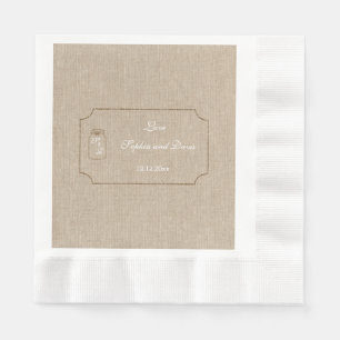 Bröllopsinbjudan   Mason Burk Linen Canvas Pappersservett