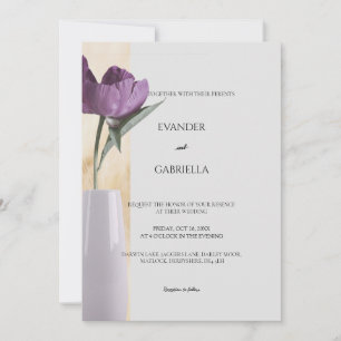 bröllopsinbjudan med blomman vas inbjudningar