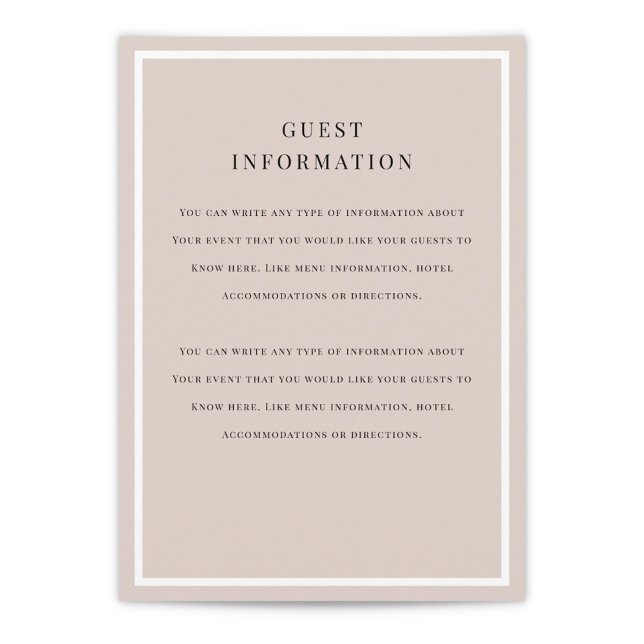 Bröllopsinbjudan med borstat överdrag tilläggskort (Skapare uppladdad)