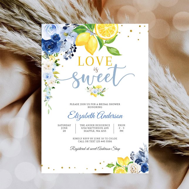 Bröllopsinbjudan med citronblommor inbjudningar (Skapare uppladdad)
