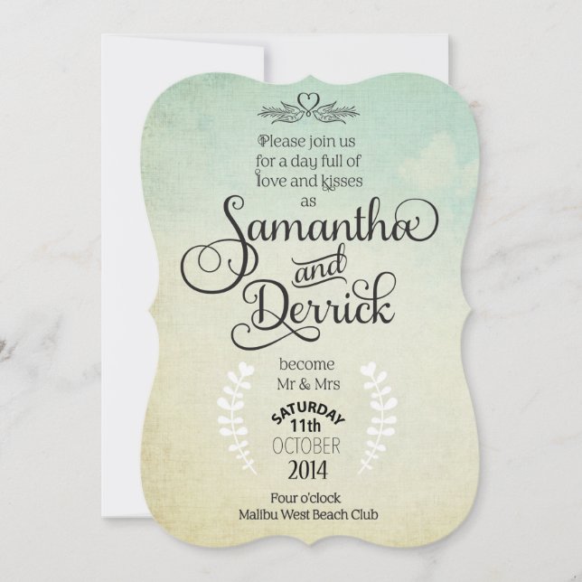 Bröllopsinbjudan med Dikt Inbjudningar (Framsida)