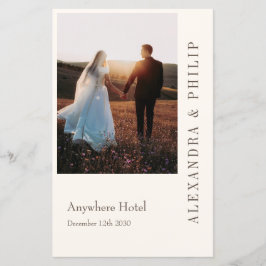 Bröllopsinbjudan med Elegant Typografi-menyn