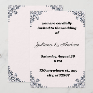 Bröllopsinbjudan med Elegantens hörndesign Inbjudningar