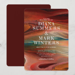 Bröllopsinbjudan med färgad och utskrift inbjudningar